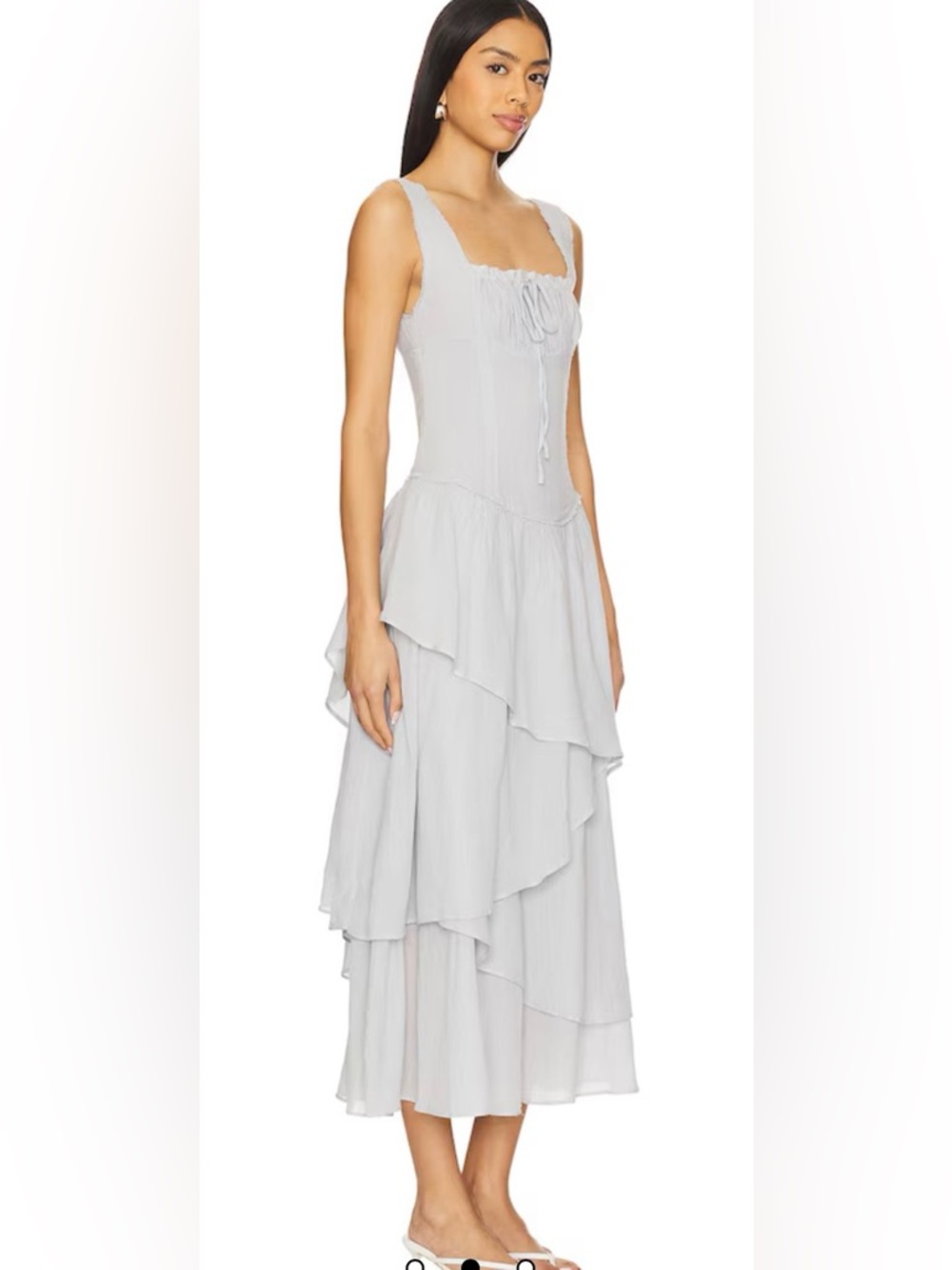 Free People In My Dreams Midi Smocked Asymmetrical Tiered - Picture 4 of 6